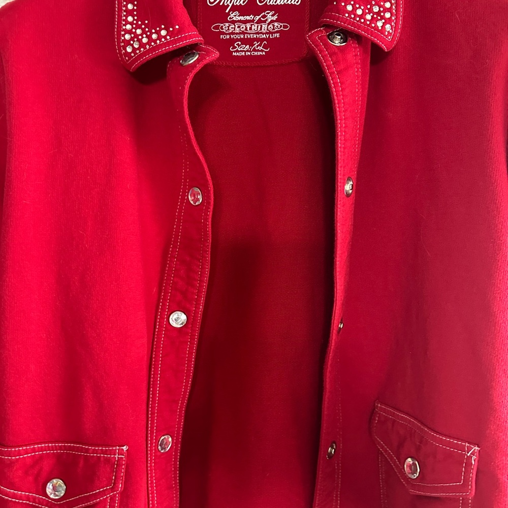 ONQUE Rhinestone Jacket Red - Picture 14 of 14